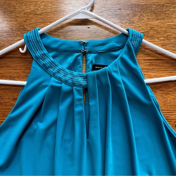 ⭐️ WHBM Keyhole Sleeveless Tank Teal Blue Top SMALL - Picture 7 of 13